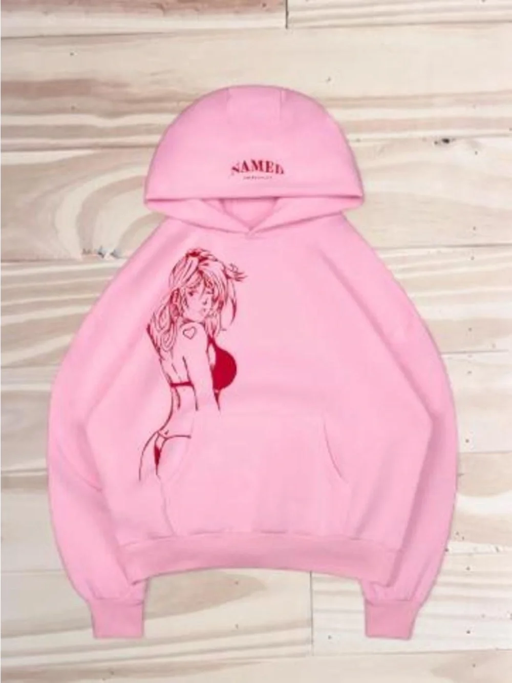 Named Collective X-rated oversized hoodie in baby pink sz xl/xxl